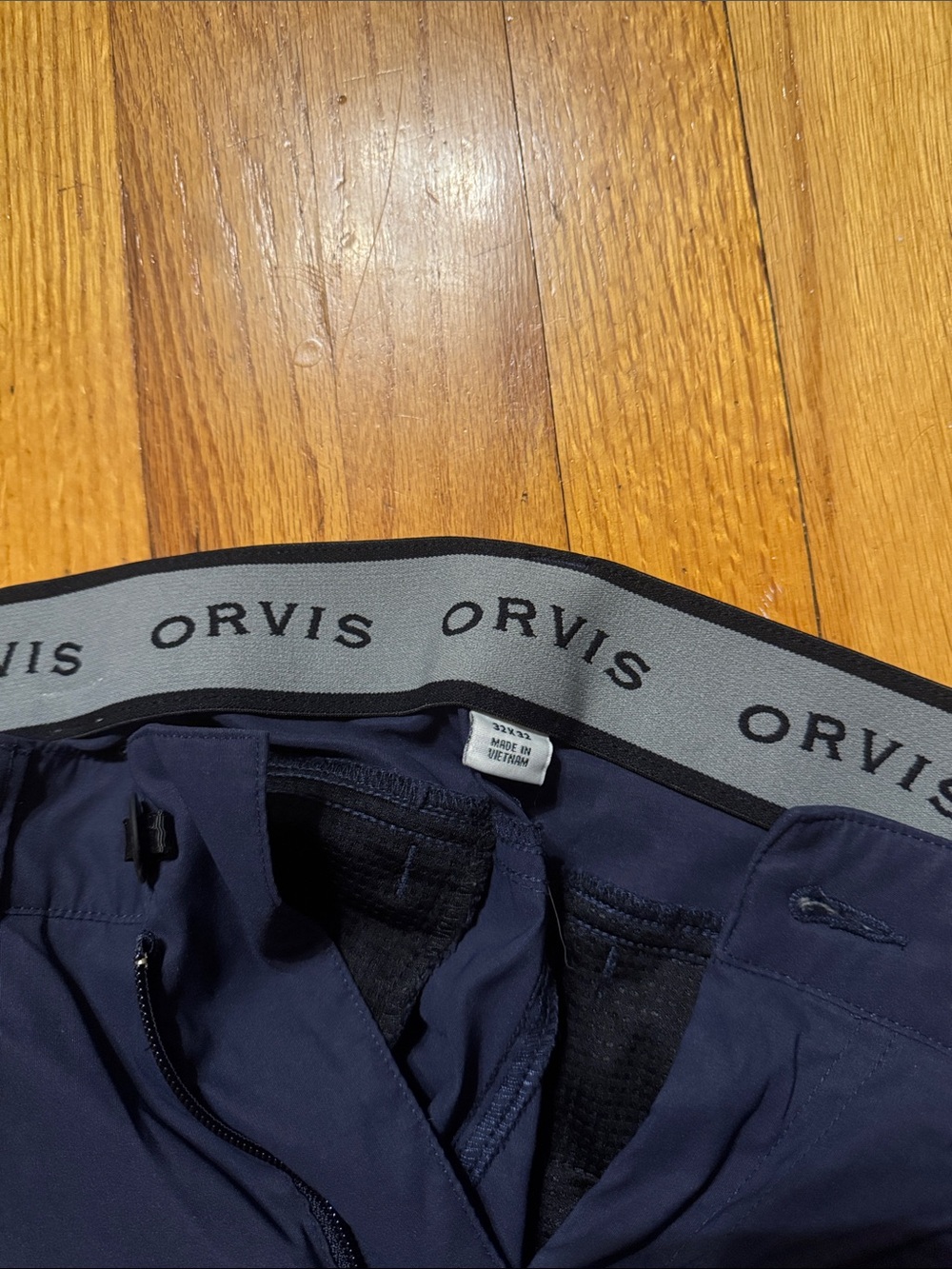 Orvis Navy Boxer Briefs with Gray Logo Waistband